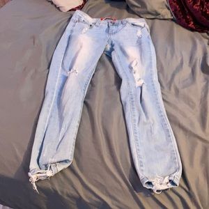 white washed ripped skinny jeans.